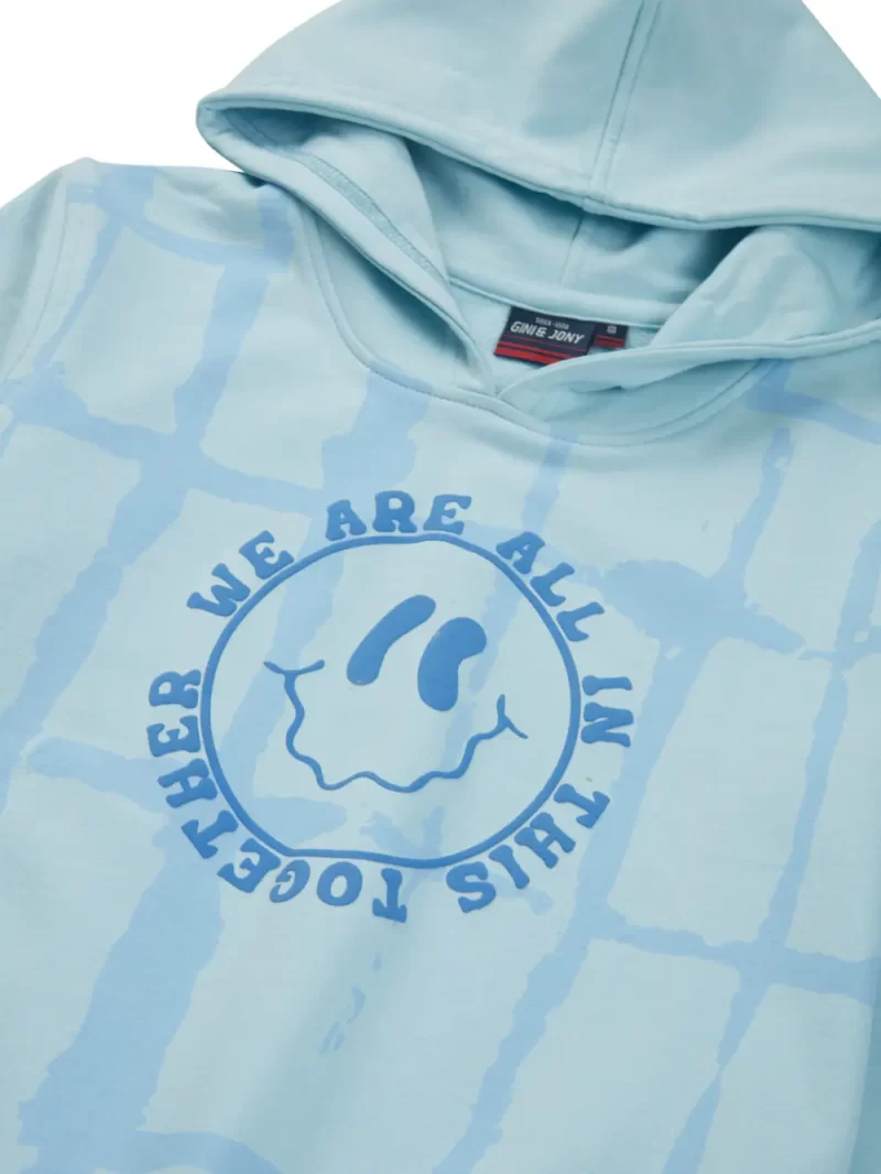 Boys Blue Cotton Printed Sweatshirt