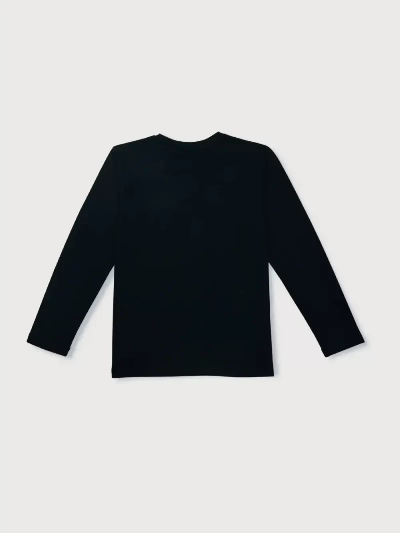 Gini & Jony Boys Black Printed Cotton T-Shirt Full Sleeves