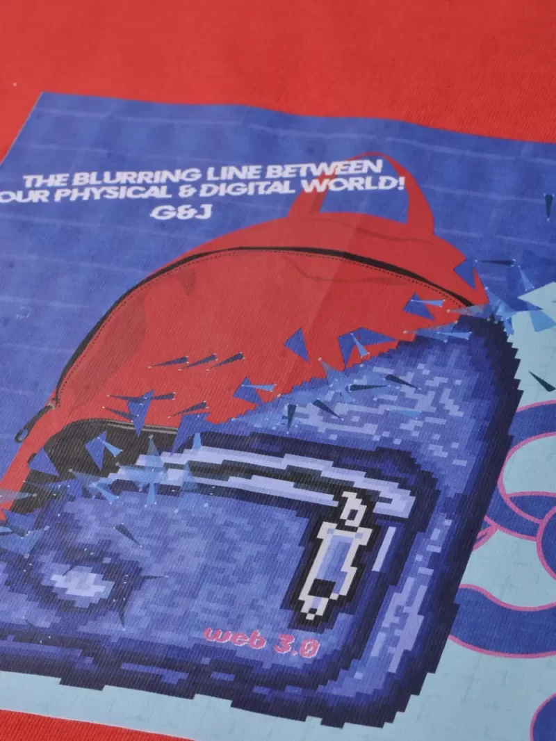 Gini & Jony Boys Red Printed Cotton Full Sleeves T-Shirt