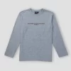 Gini & Jony Boys Grey Solid Cotton Full Sleeves T-Shirt