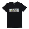 Gini & Jony Boys Black Printed Cotton T-Shirt Full Sleeves