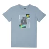 Gini & Jony Boys Blue Printed Cotton T-Shirt Half Sleeves