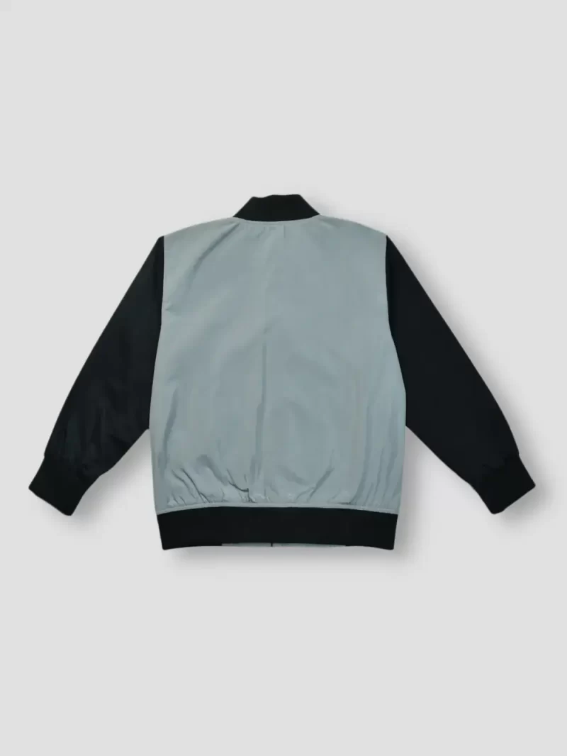 Gini & Jony Boys Grey Solid Taffeta Full Sleeves Woven Jacket