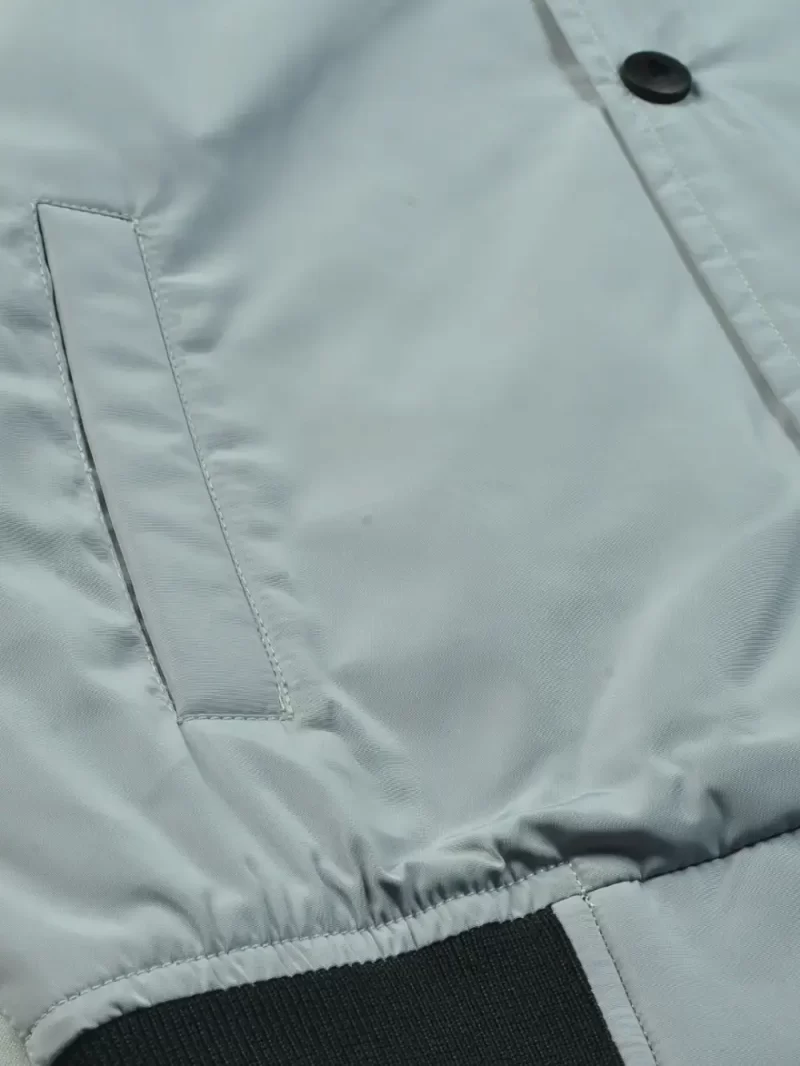 Gini & Jony Boys Grey Solid Taffeta Full Sleeves Woven Jacket