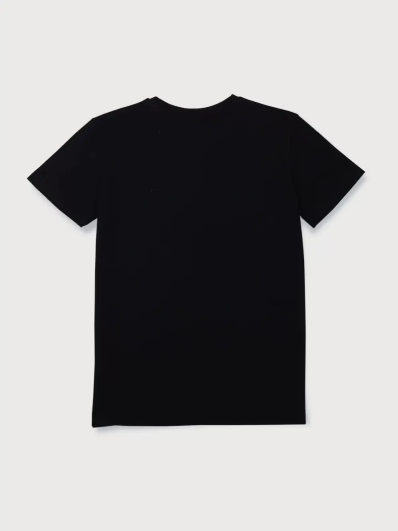 Gini & Jony Boys Black Printed Cotton T-Shirt Half Sleeves
