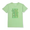 Gini And Jony Boys Green Printed Cotton T-Shirt Half Sleeves