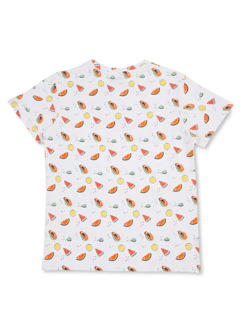 Gini & Jony Boys White Printed Cotton Half Sleeves T-Shirt
