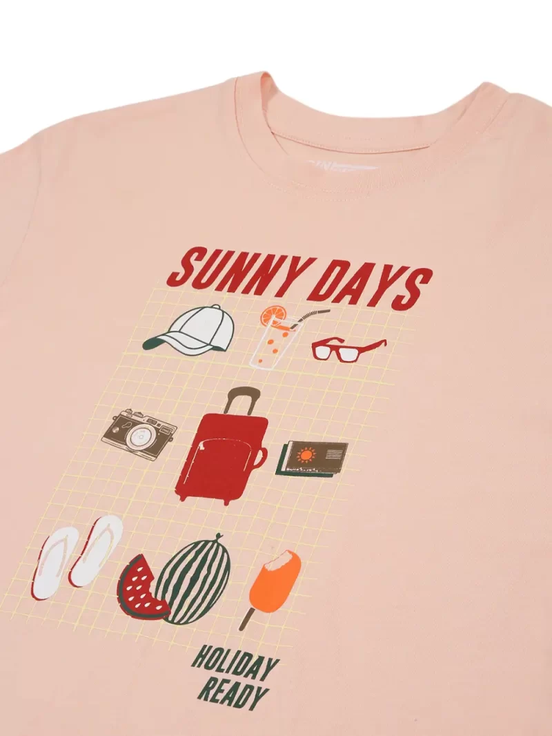 Gini & Jony Boys Pink Solid Cotton Half Sleeves T-Shirt