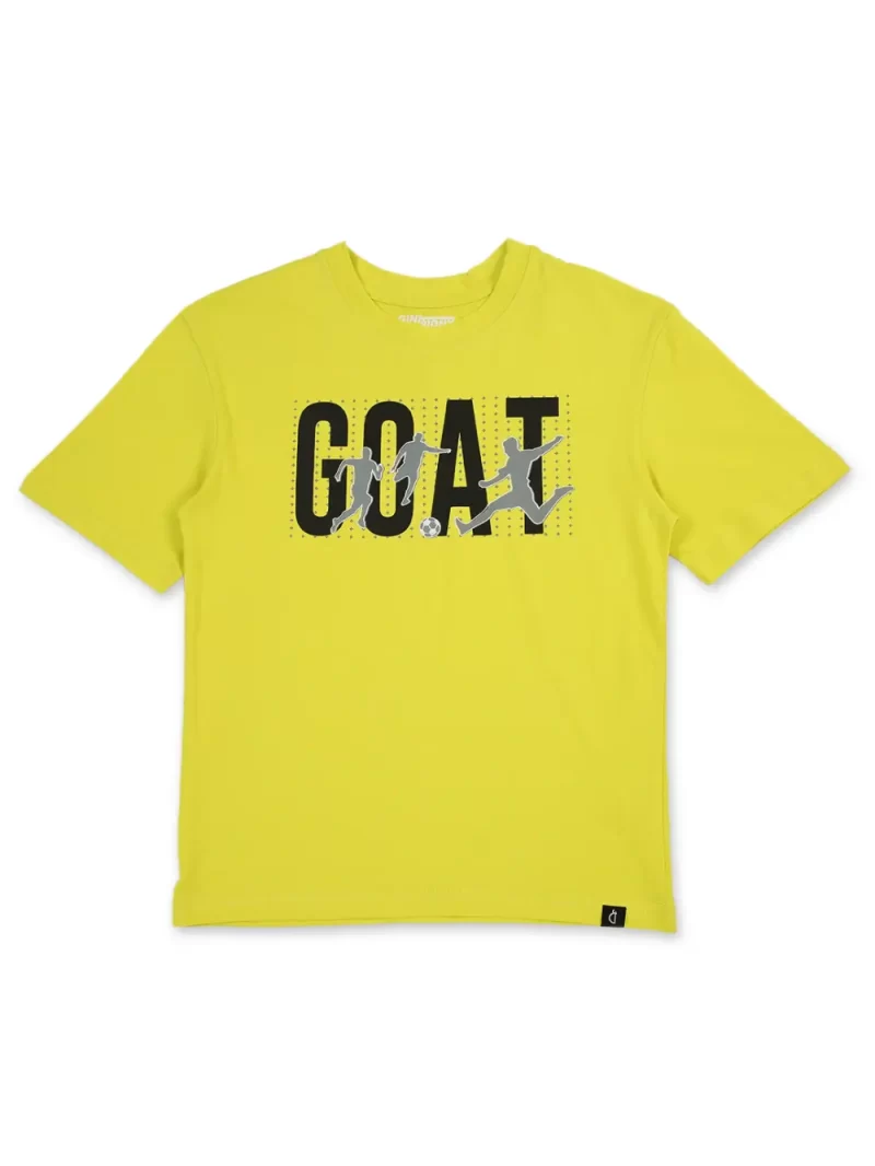 Gini & Jony Boys Yellow Solid Cotton Half Sleeves T-Shirt