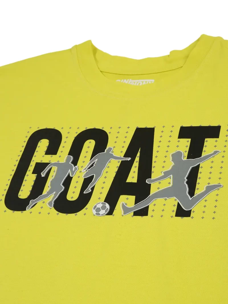 Gini & Jony Boys Yellow Solid Cotton Half Sleeves T-Shirt