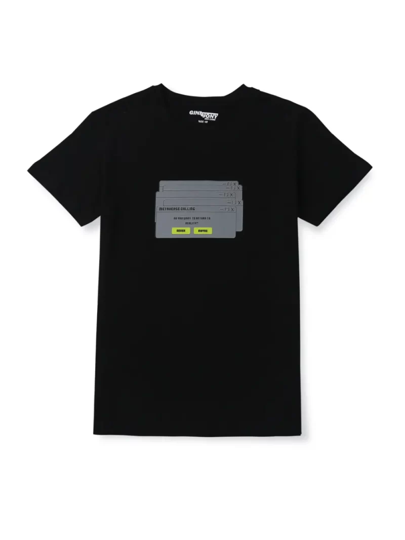 Gini & Jony Boys Black Solid Cotton Half Sleeves T-Shirt