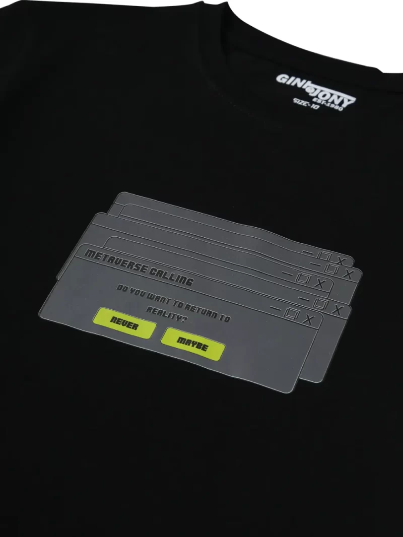 Gini & Jony Boys Black Solid Cotton Half Sleeves T-Shirt