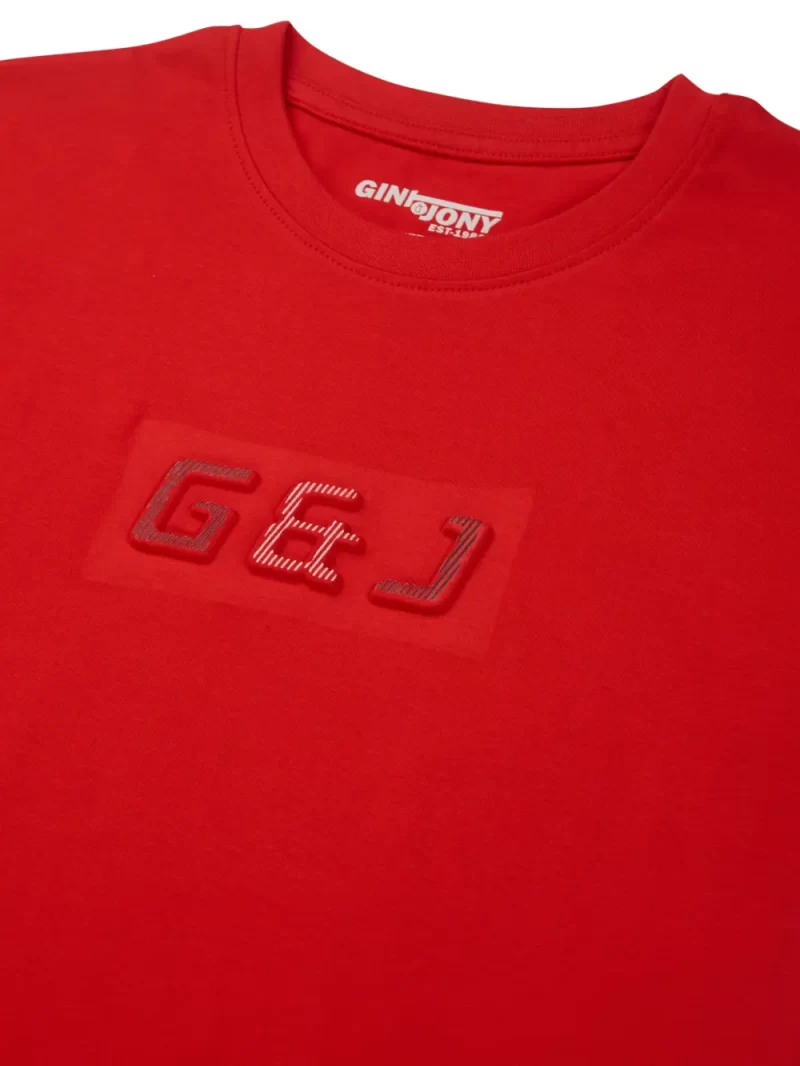 Gini & Jony Boys Red Solid Cotton Half Sleeves T-Shirt