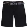 Gini And Jony Boys Black Solid Cotton Bermuda Fixed Waist