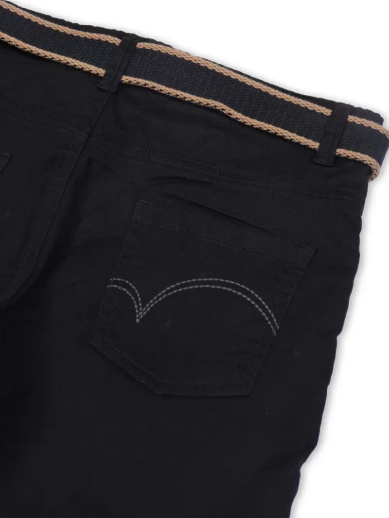 Gini And Jony Boys Black Solid Cotton Bermuda Fixed Waist