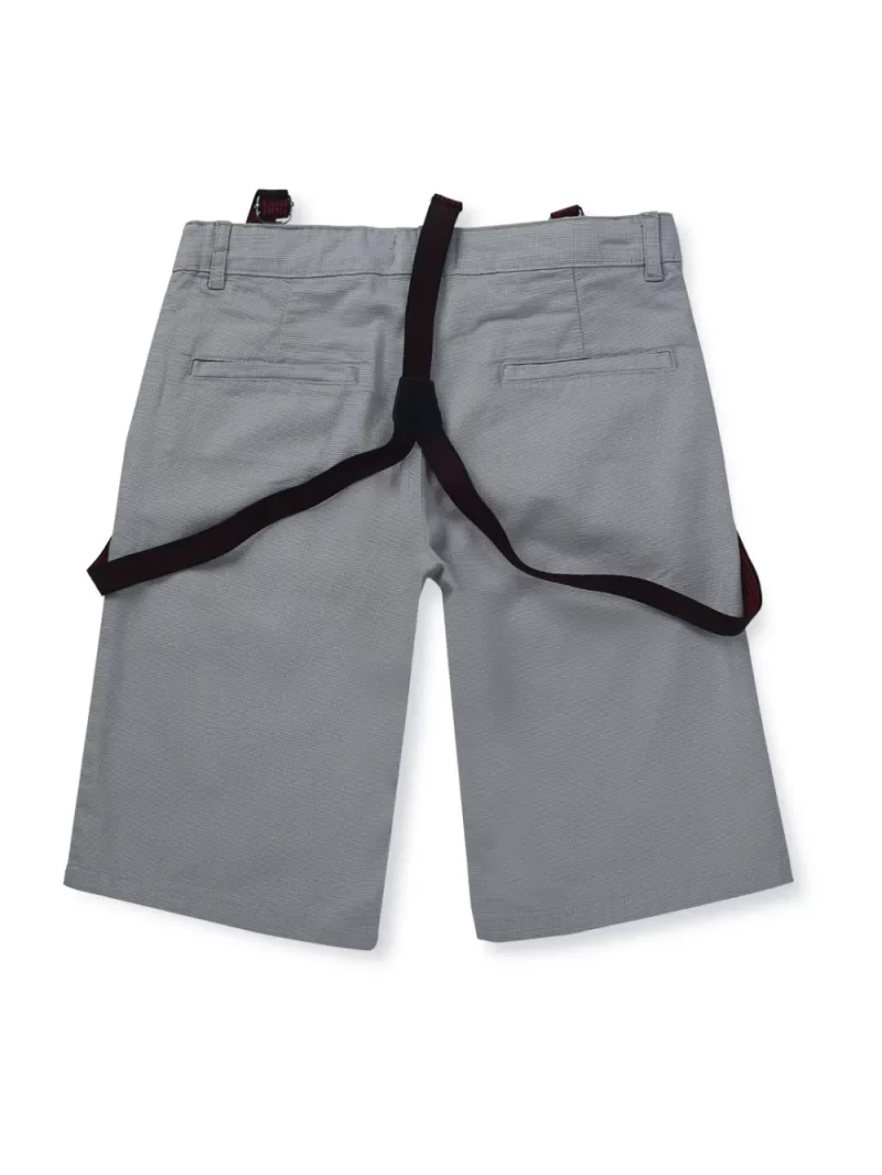 Gini And Jony Boys Grey Solid Cotton Bermuda Fixed Waist