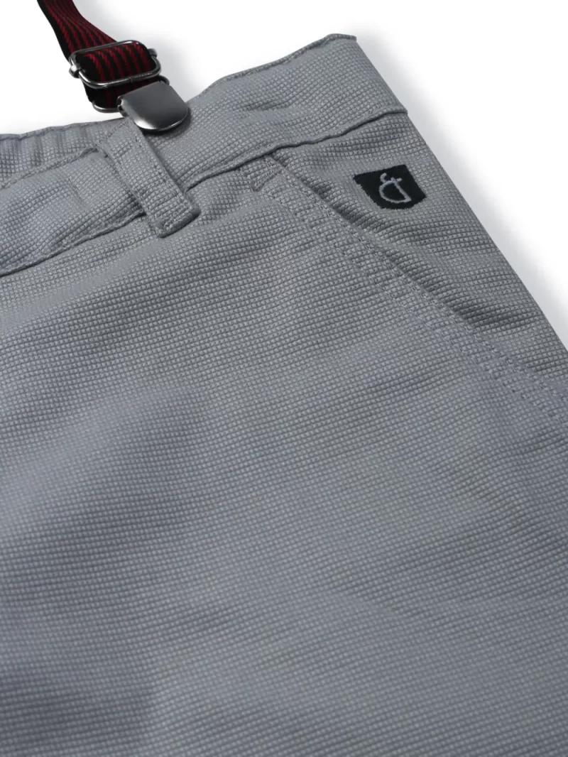 Gini And Jony Boys Grey Solid Cotton Bermuda Fixed Waist