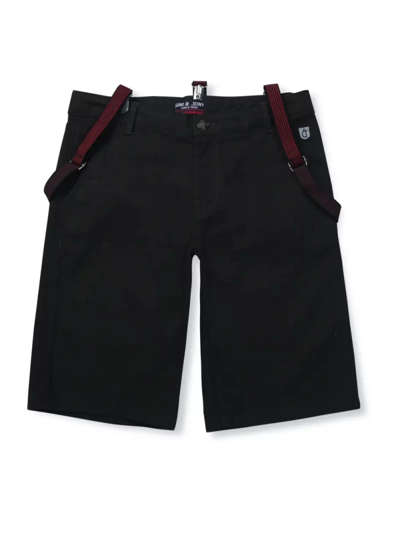 Gini And Jony Boys Grey Solid Cotton Bermuda Fixed Waist