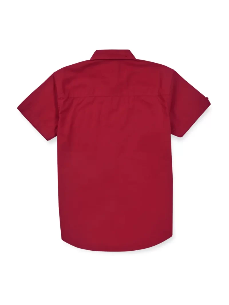 Gini & Jony Boys Red Solid Cotton Half Sleeves Shirt