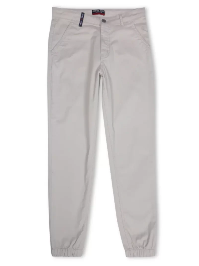 Gini And Jony Boys Grey Solid Cotton Trouser Fixed Waist