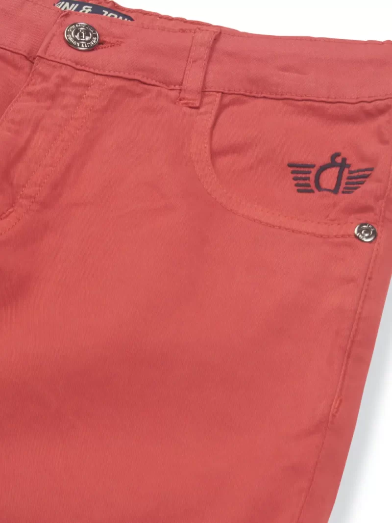 Gini And Jony Boys Pink Solid Cotton Shorts Fixed Waist