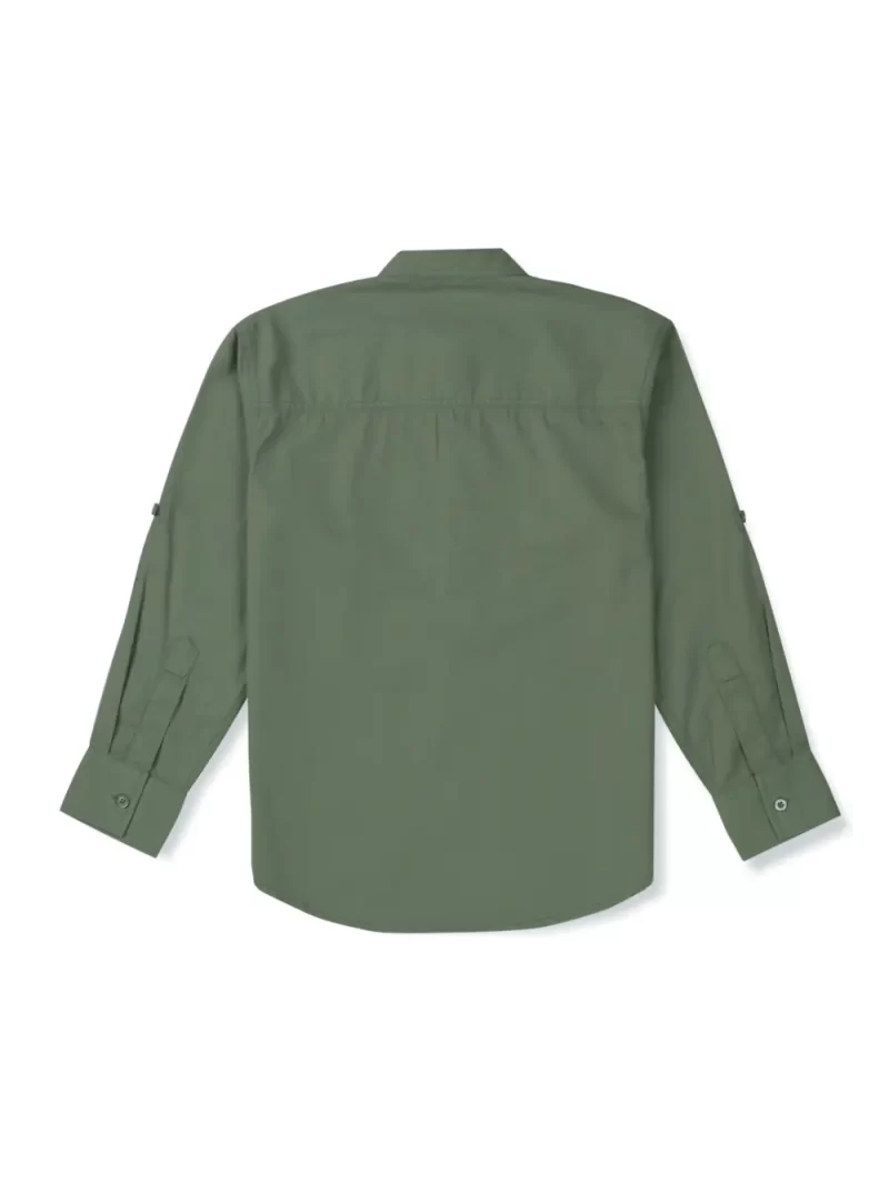 Gini & Jony Boys Grey Solid Cotton Full Sleeves Shirt