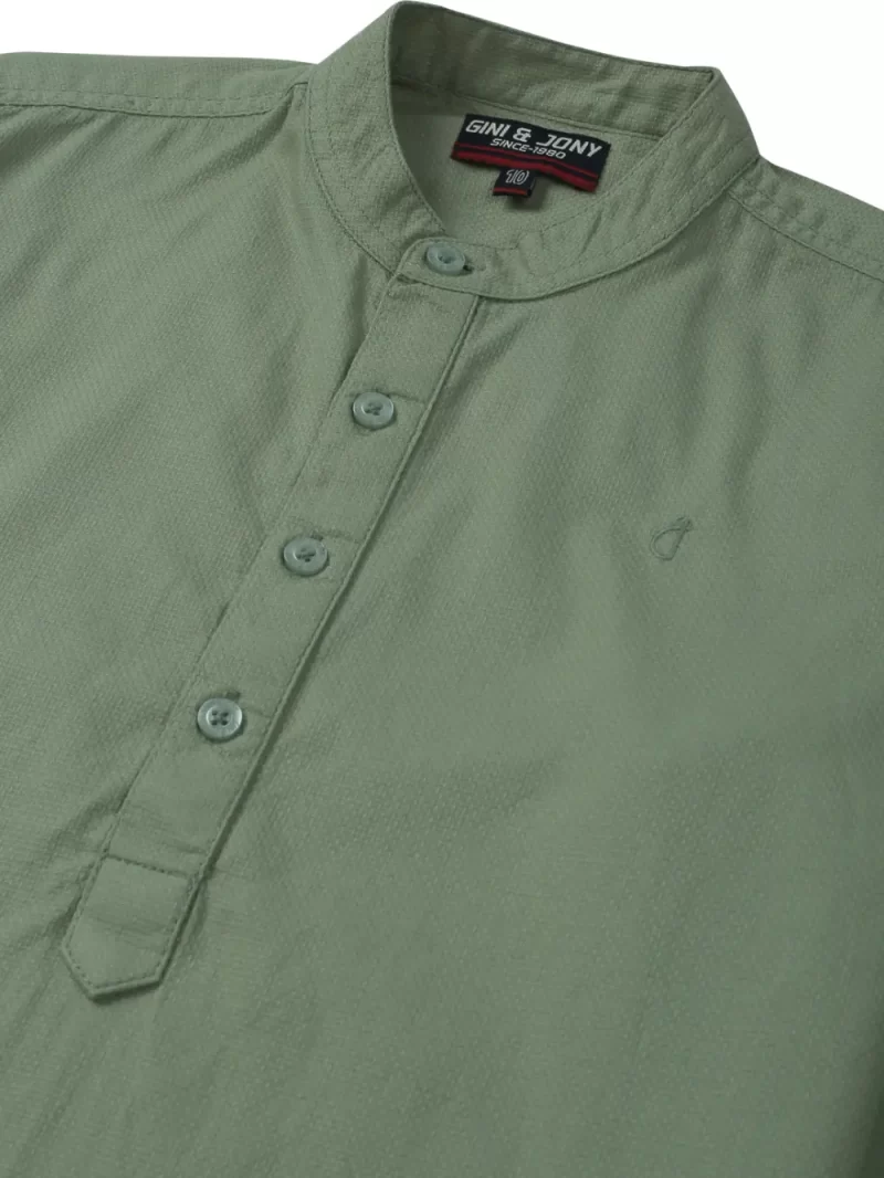 Gini & Jony Boys Grey Solid Cotton Full Sleeves Shirt