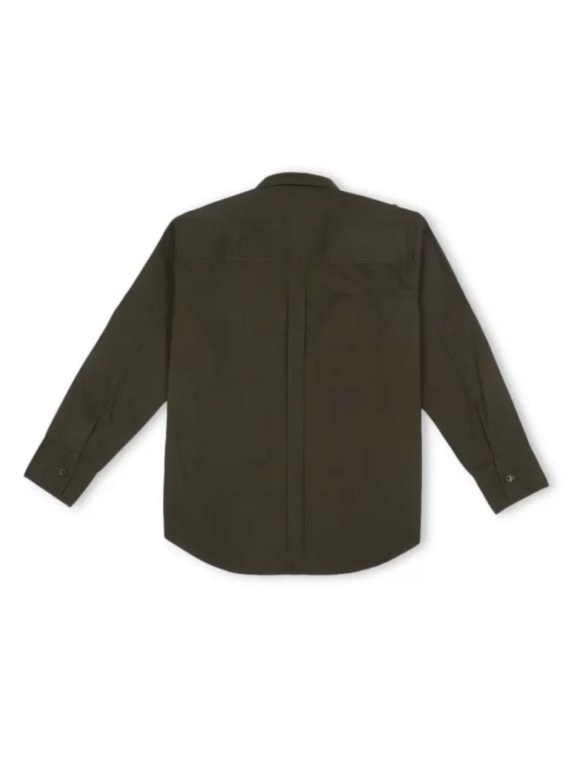 Gini & Jony Boys Brown Solid Cotton Full Sleeves Shirt