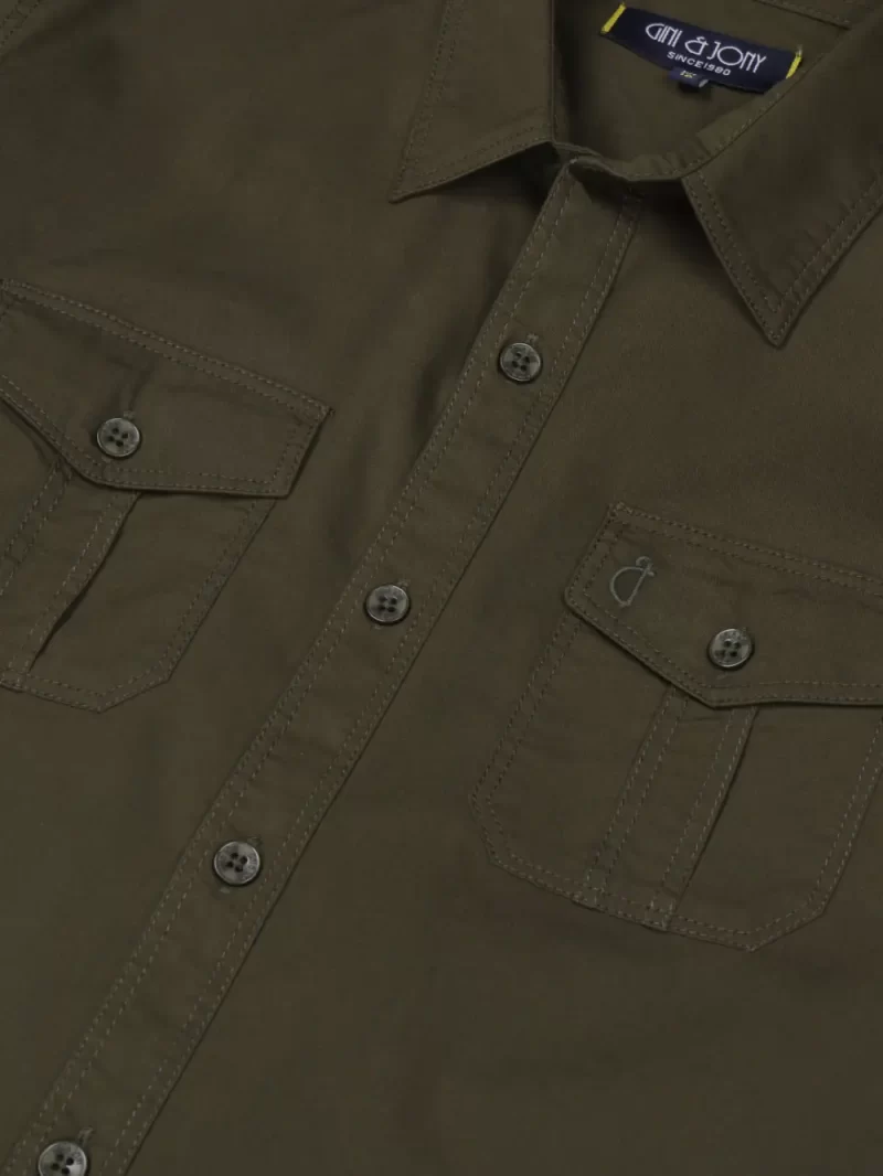 Gini & Jony Boys Brown Solid Cotton Full Sleeves Shirt