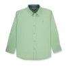 Gini & Jony Boys Green Solid Plain Dyed Cotton Twill Full Sleeves Shirt