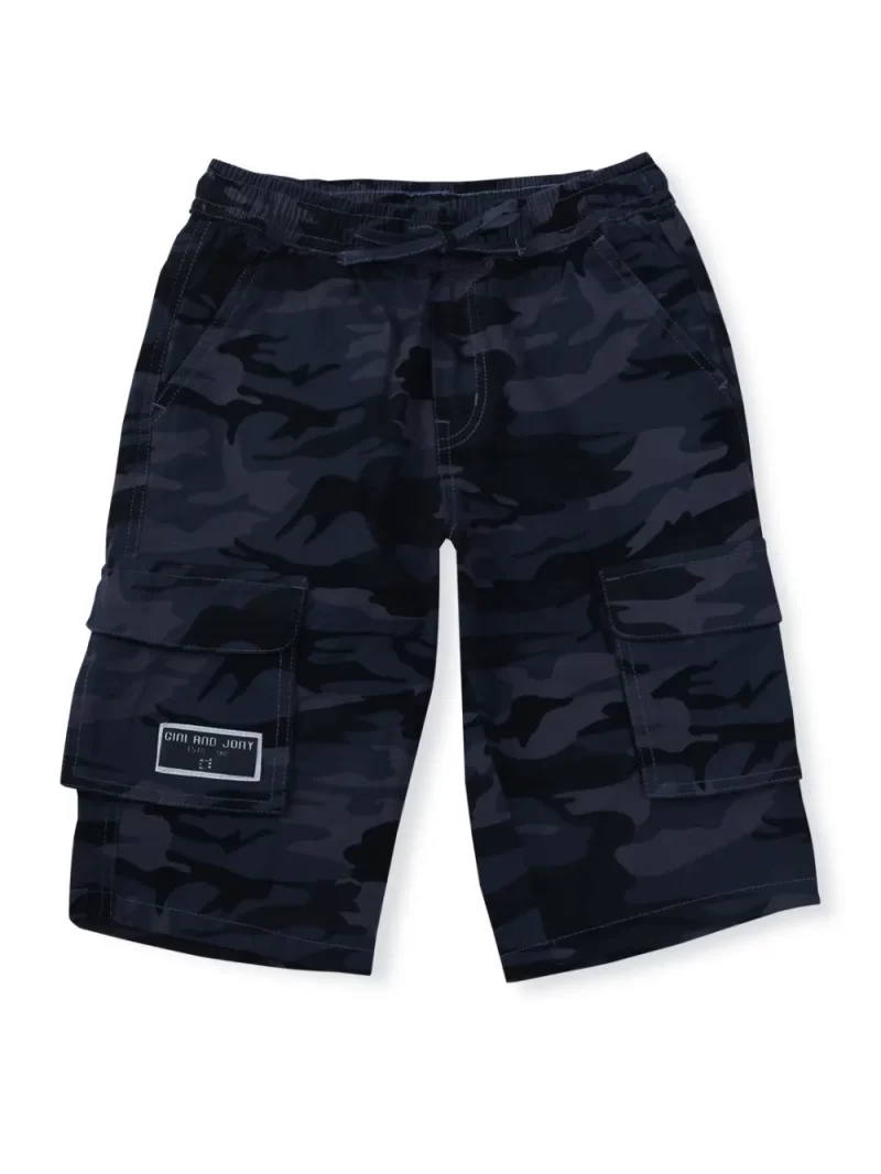 Gini & Jony Boys Navy Blue Graphic Print Bermuda
