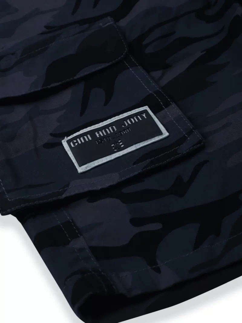 Gini & Jony Boys Olive Printed Cotton Bermuda Elasticated