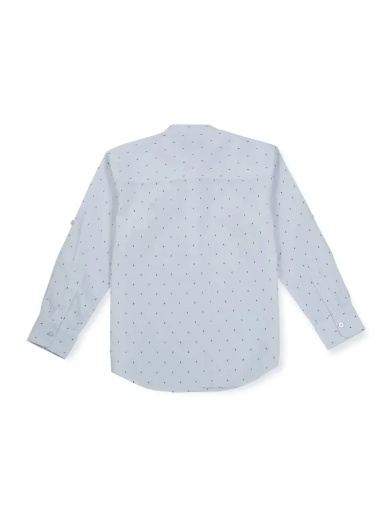 Gini & Jony Boys Blue Solid Cotton Full Sleeves Shirt