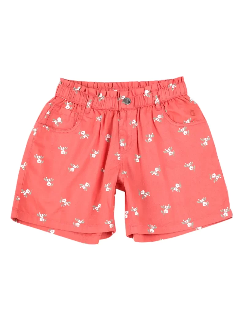 Gini And Jony Girls Yellow Printed Cotton Shorts Elasticated