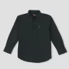 Gini & Jony Boys Black Solid Cotton Full Sleeves Shirt