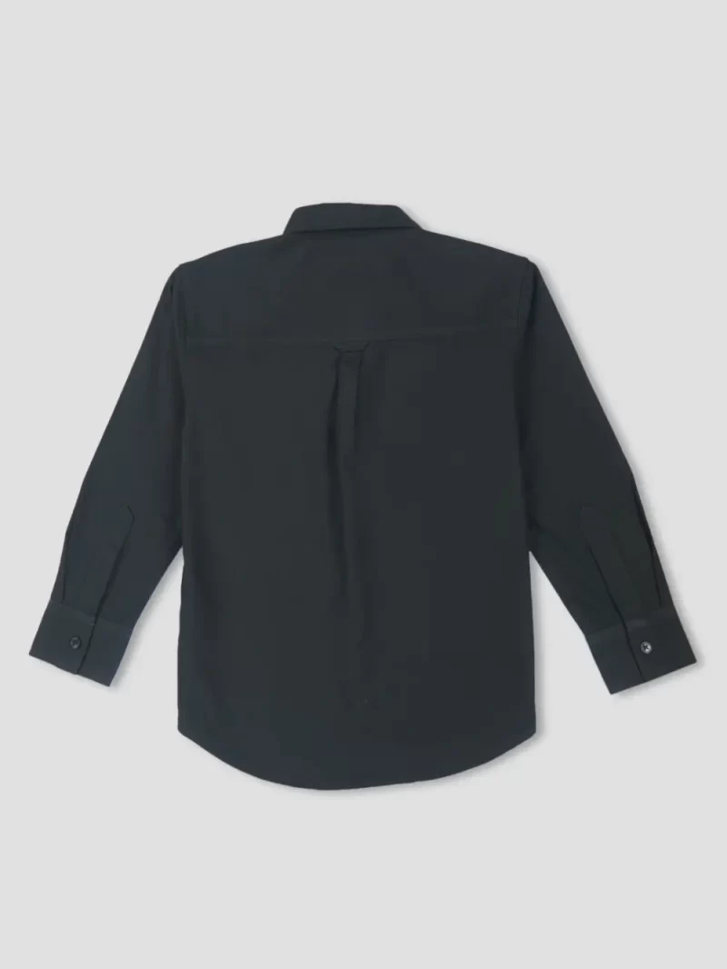 Gini & Jony Boys Black Solid Cotton Full Sleeves Shirt