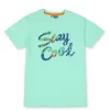Gini & Jony Boys Blue Solid Cotton Half Sleeves T-Shirt