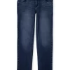 Gini And Jony Girls Dark Blue Washed Denim Jeans Fixed Waist