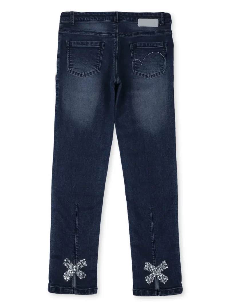 Gini And Jony Girls Dark Blue Washed Denim Jeans Fixed Waist