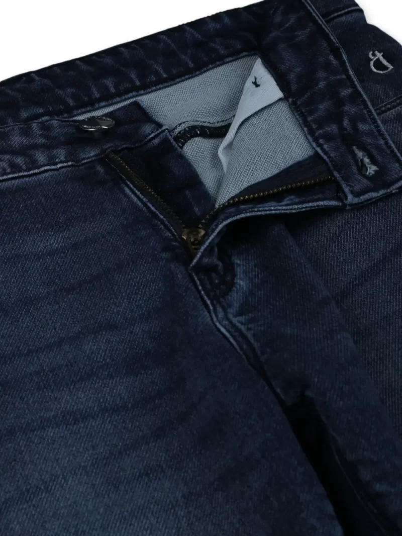 Gini And Jony Girls Dark Blue Washed Denim Jeans Fixed Waist