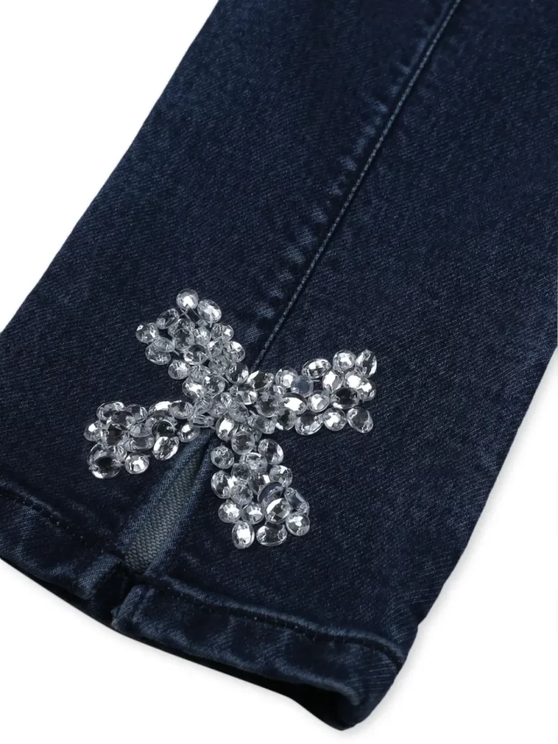 Gini And Jony Girls Dark Blue Washed Denim Jeans Fixed Waist