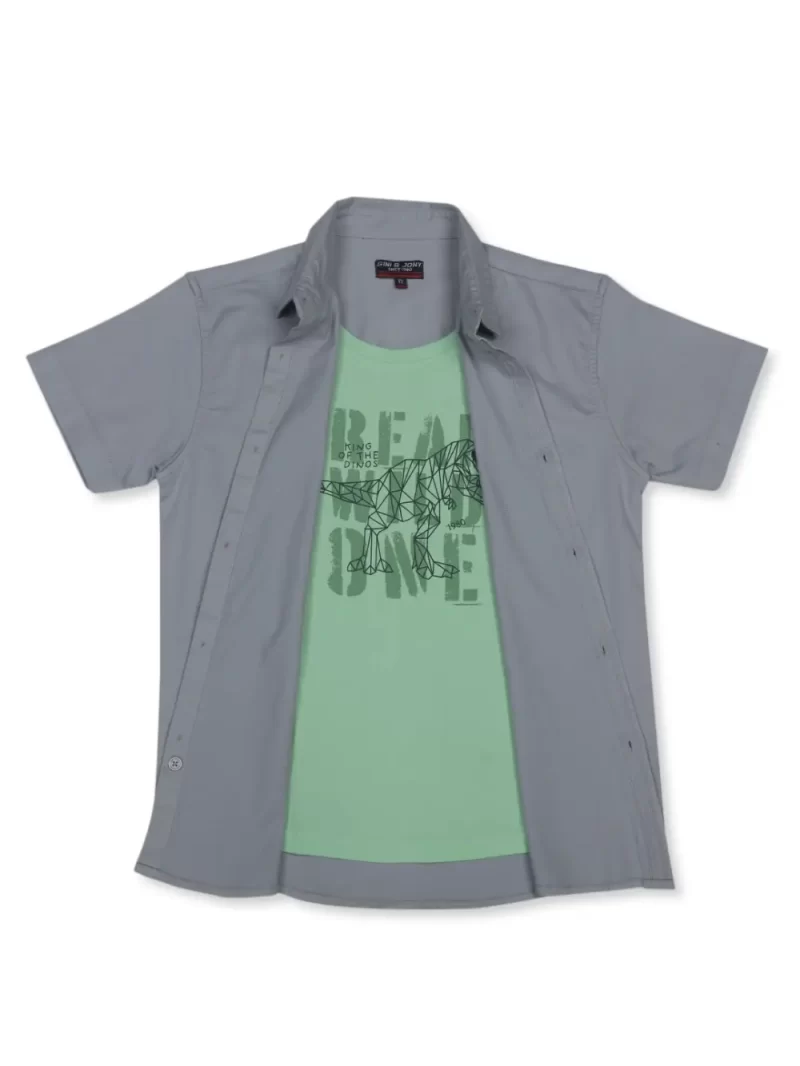 Gini & Jony 
Boys Regular Fit Solid Spread Collar Casual Shirt