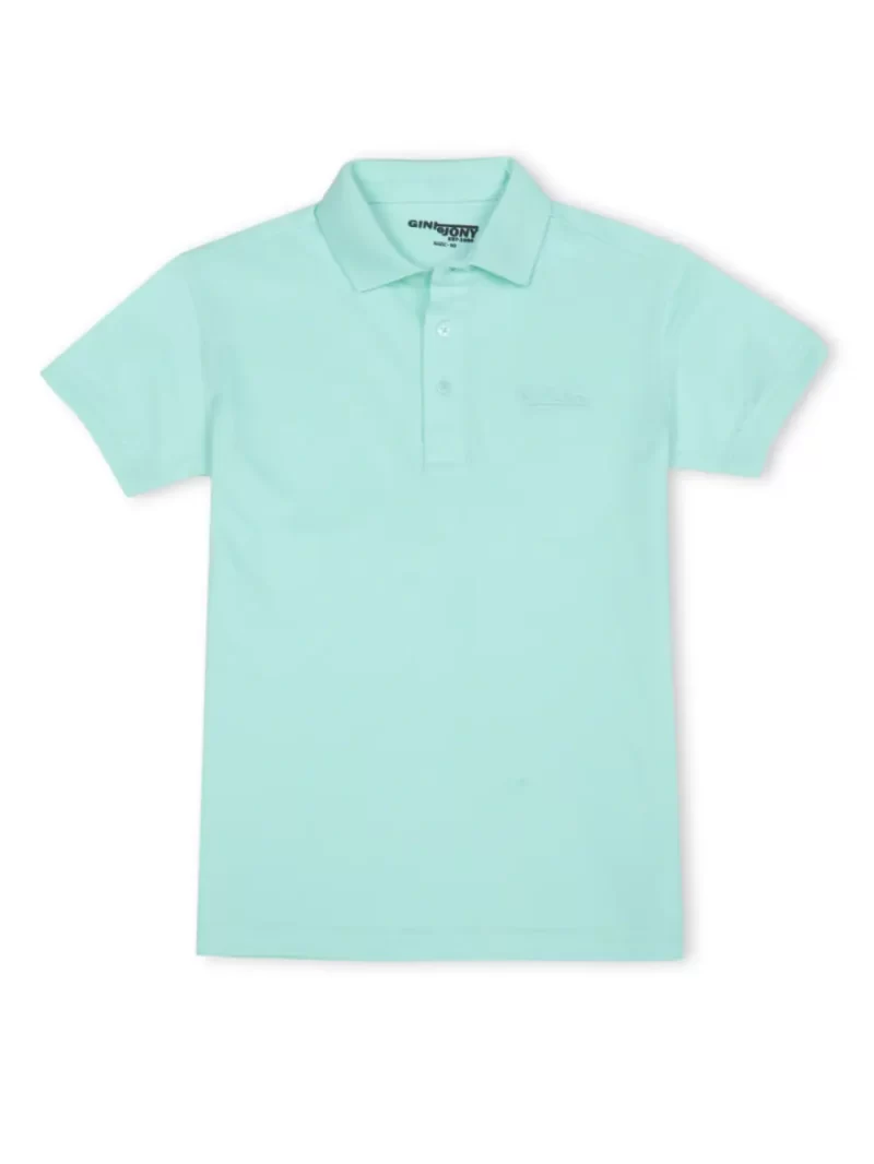 Gini & Jony Boys Yellow Printed Knits Half Sleeves Polo T-Shirt