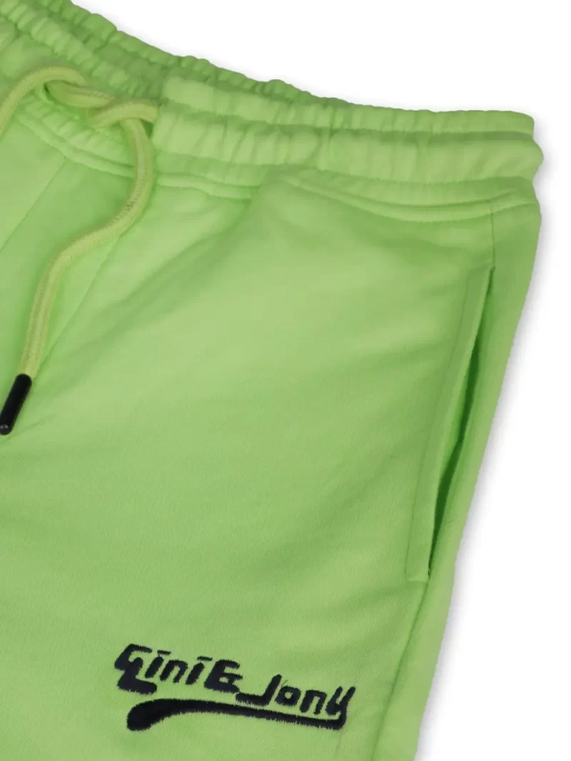 Gini And Jony Boys Green Solid Cotton Bermuda Elasticated