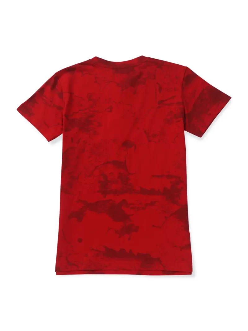 Gini And Jony Boys Red Cotton Solid T-Shirt Half Sleeves