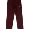 Gini And Jony Boys Maroon Solid Cotton Elasticated Track Pant