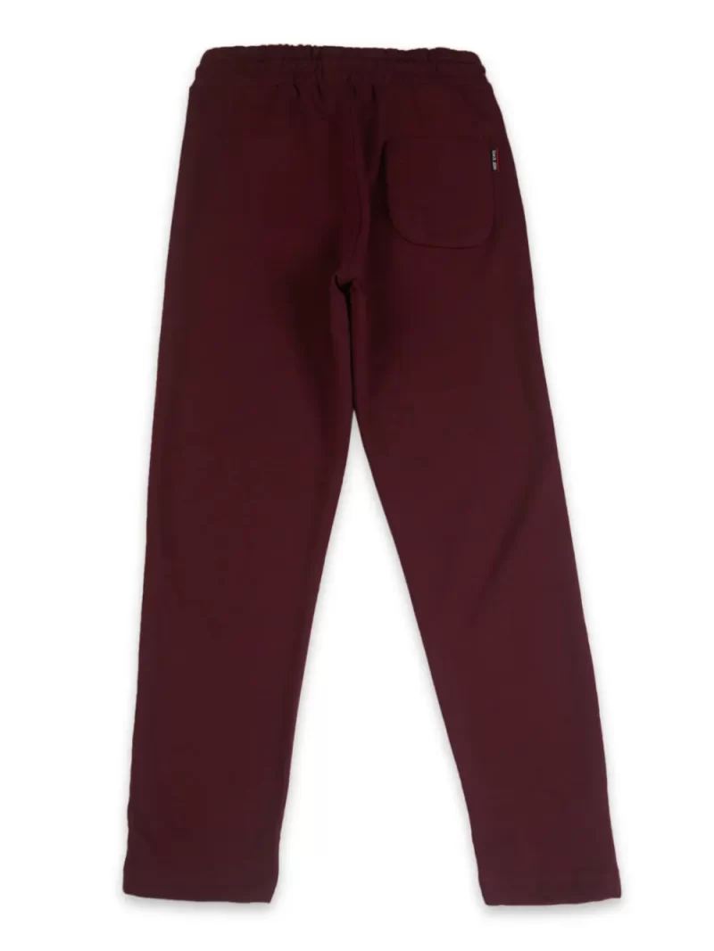 Gini And Jony Boys Maroon Solid Cotton Elasticated Track Pant