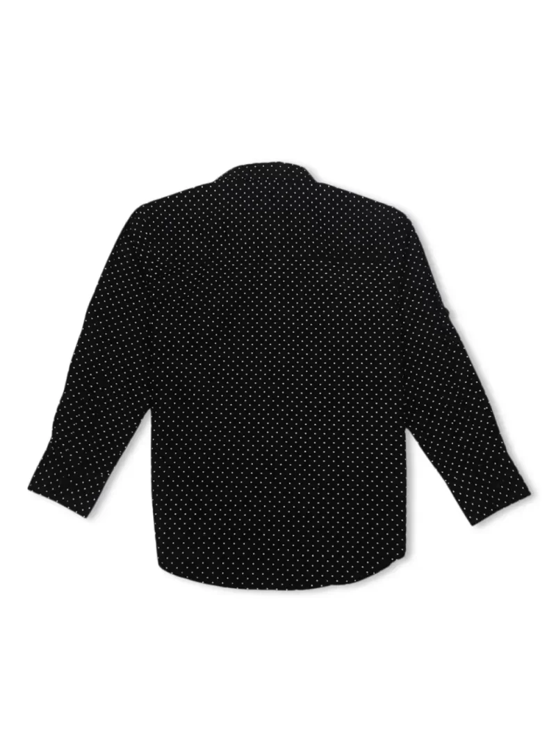 Gini And Jony Boys Black Printed Cotton Full Sleeves Shirt