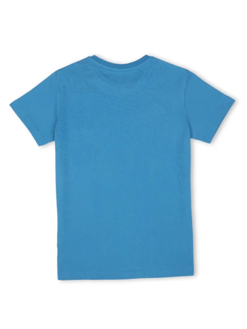 Gini And Jony Boys Blue Printed Cotton Half Sleeves T-Shirt