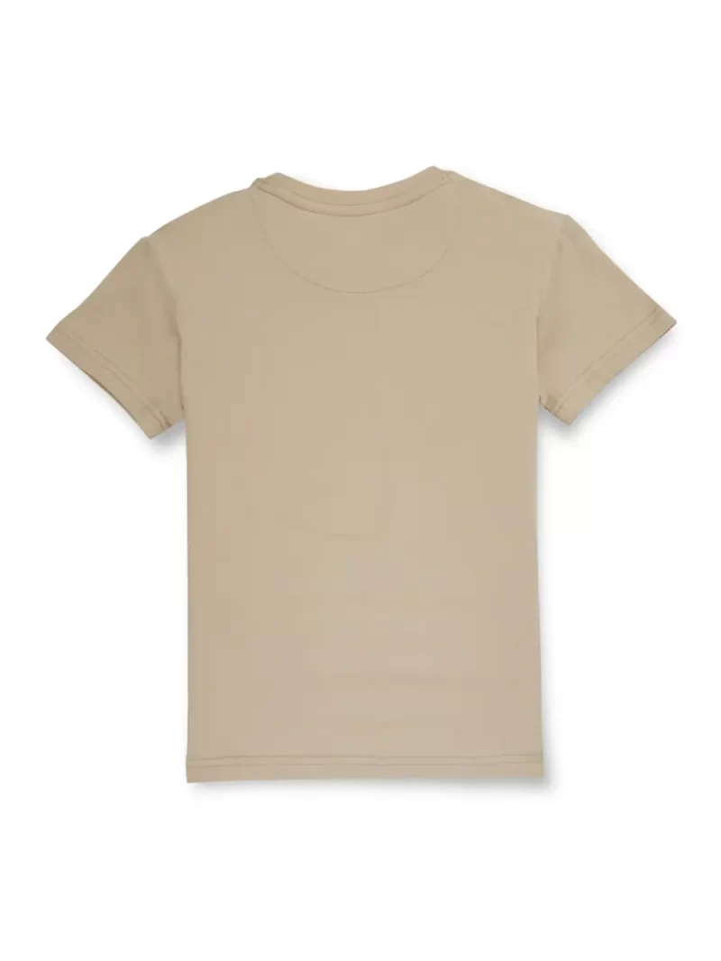 Gini And Jony Boys Brown Solid Cotton Half Sleeves T-Shirt